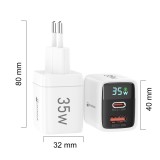 Ladestecker USB-A und USB-C GaN/PD3.0 35W mit LED Anzeige Ultra Leistung PhoneLook - Weiss