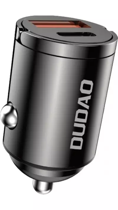Dudao R3MAX 48W QC PD Schnellladegerät Auto USB-A / USB-C - Schwarz