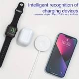 Chargeur magnétique Qi MagSafe 3 in1 wireless charging pour iPhone / Apple Watch / AirPods & USB-C - Blanc