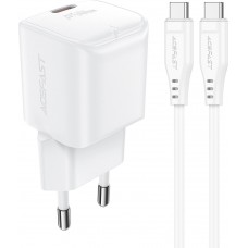 Acefast A77 Mini PD 30W GaN Wandladegerät USB-C Kabel Schnellladung - Weiss