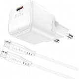 Acefast A77 Mini PD 30W GaN Wandladegerät USB-C Kabel Schnellladung - Weiss
