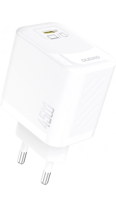 Chargeur mural USB-C 45W GaN Dudao A28 rapide et compact - Blanc
