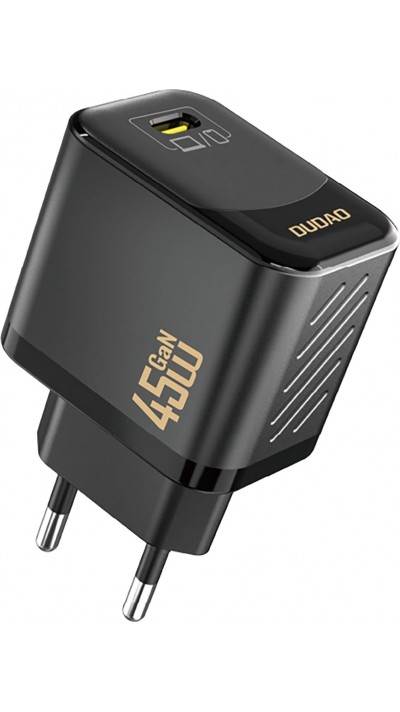 Dudao A28 45W GaN USB-C Schnellladegerät Wandladegerät kompakt - Schwarz