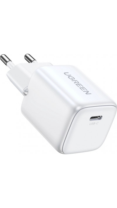 Chargeur rapide Ugreen Nexode Mini 30W PD USB-C GaN - Blanc