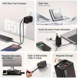Schnellladegerät Multiport PD 65W mit integriertem USB-C-Kabel - Weiß