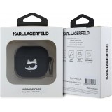 Coque AirPods 4 - Karl Lagerfeld tête Choupette 3D - Noir