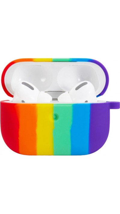 Coque AirPods Pro - Silicone arc-en-ciel