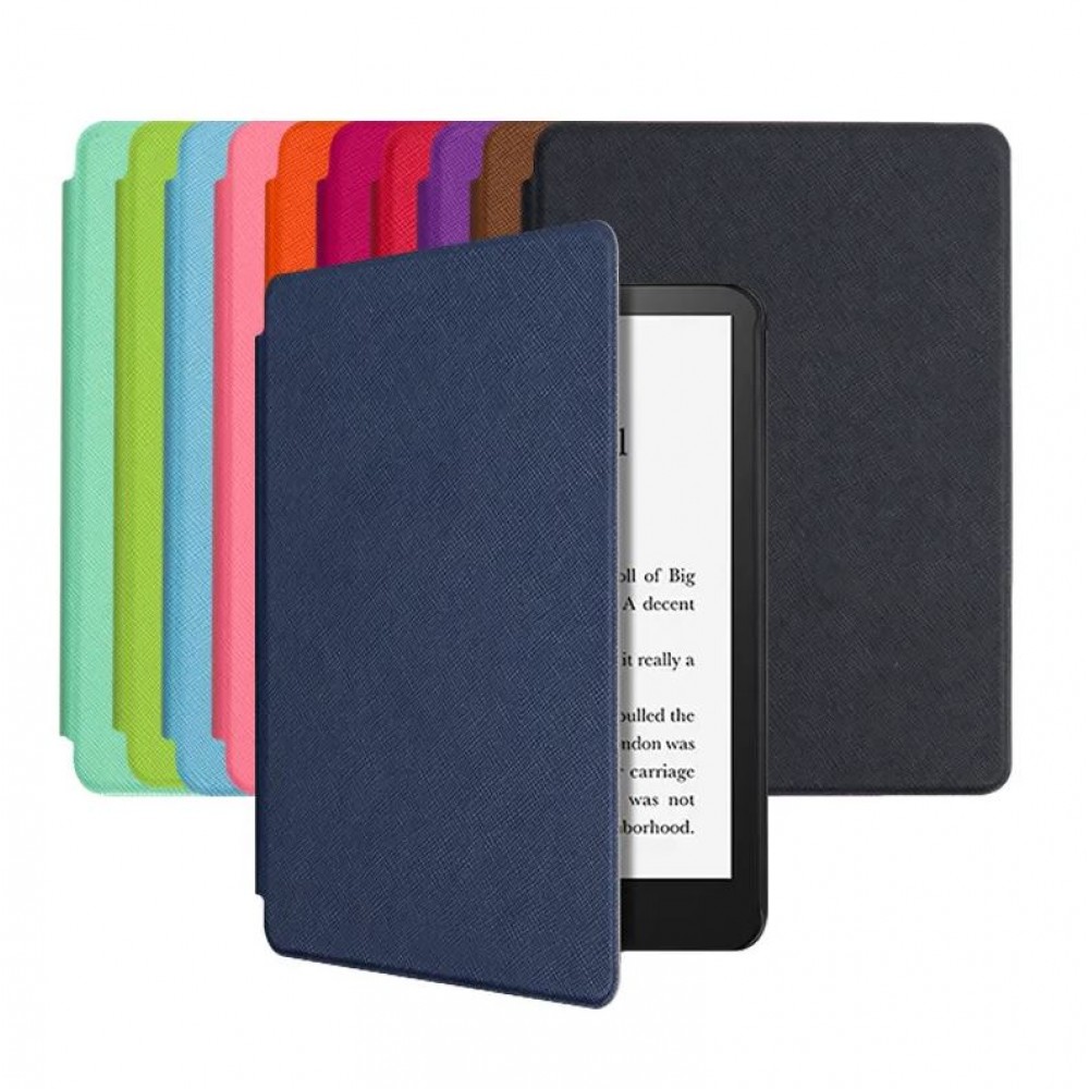 Coque Kindle Paperwhite 1 / 2 / 3 - Cuir synthétique hard-shell ultra fin et léger - Bleu clair