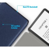 Coque Kindle Paperwhite 1 / 2 / 3 - Cuir synthétique hard-shell ultra fin et léger - Bleu clair