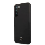 Coque Samsung Galaxy S22+ - Mercedes officielle en silicone soft touch et logo métallique en relief - Noir