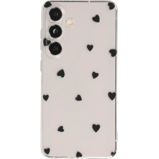 Coque Samsung Galaxy S26 - Gel petit coeur transparent - Noir