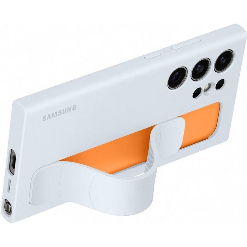 Coque Samsung Galaxy S24 Ultra - Samsung Standing Grip Cover avec support intégré et design ergonomique - Bleu clair