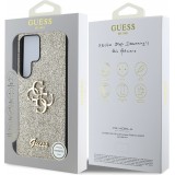 Coque Samsung Galaxy S25 Ultra - Guess m&eacute;tal logo 4G glitter strass - Or