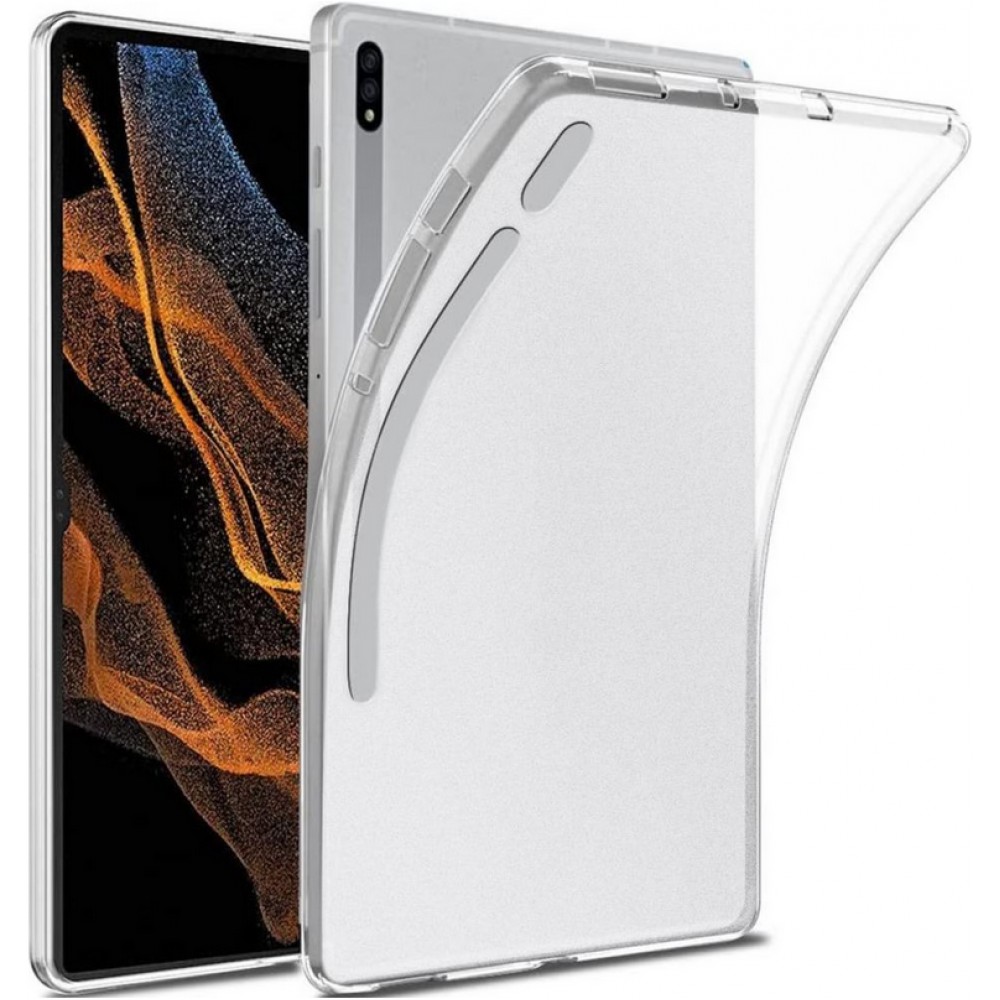 Coque Samsung Galaxy Tab S9+ / Tab S8+ / Tab S7+ / Tab S7 FE - Gel transparent Silicone Bumper Super Clear flexible - Transparent