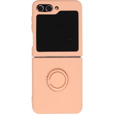 Coque Samsung Galaxy Z Flip5 - Soft Touch avec anneau - Rose