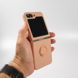 Coque Samsung Galaxy Z Flip5 - Soft Touch avec anneau - Rose