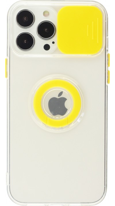 Coque iPhone 14 Pro Max - Caméra clapet avec anneau jaune