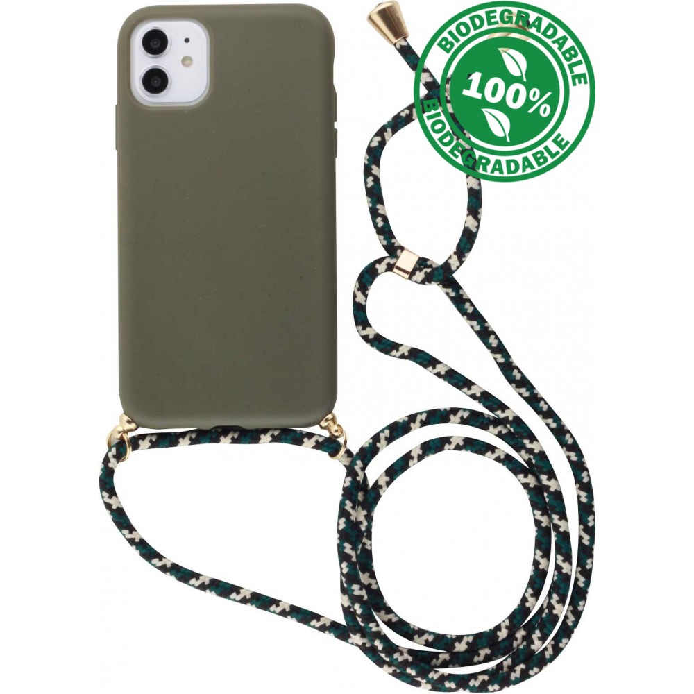 Hülle Samsung Galaxy S24 - Bio Eco-Friendly Vegan mit Handykette Necklace - Dunkelgrün