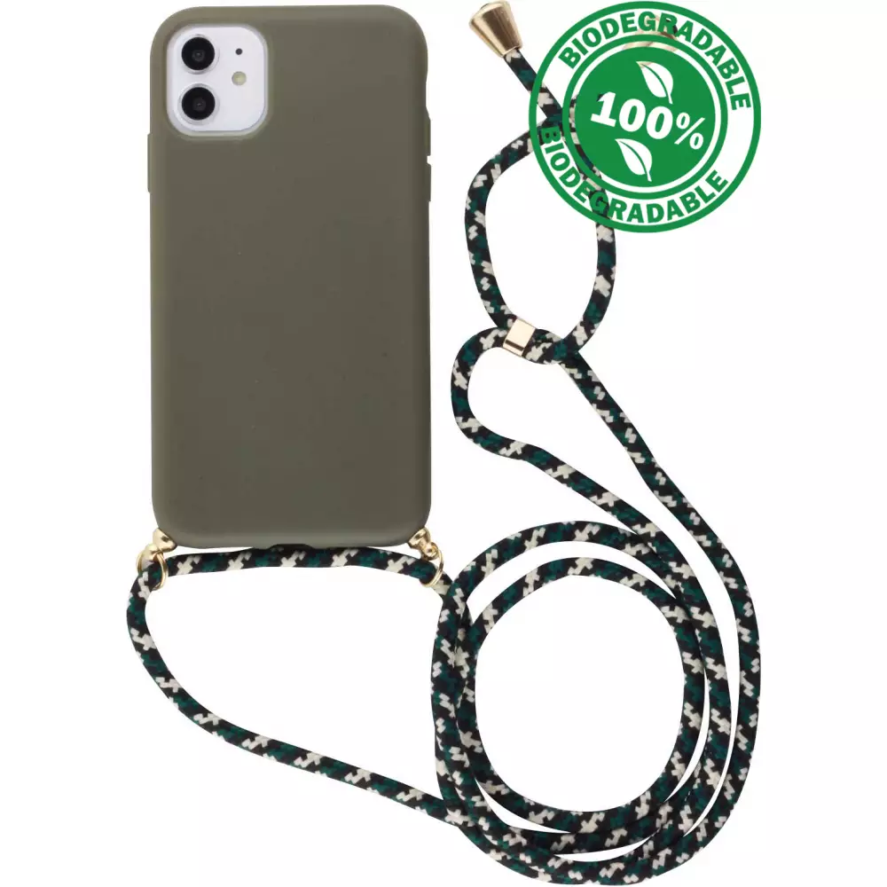 Coque Samsung Galaxy S24+ - Bio Eco-Friendly nature avec cordon collier - Vert foncé