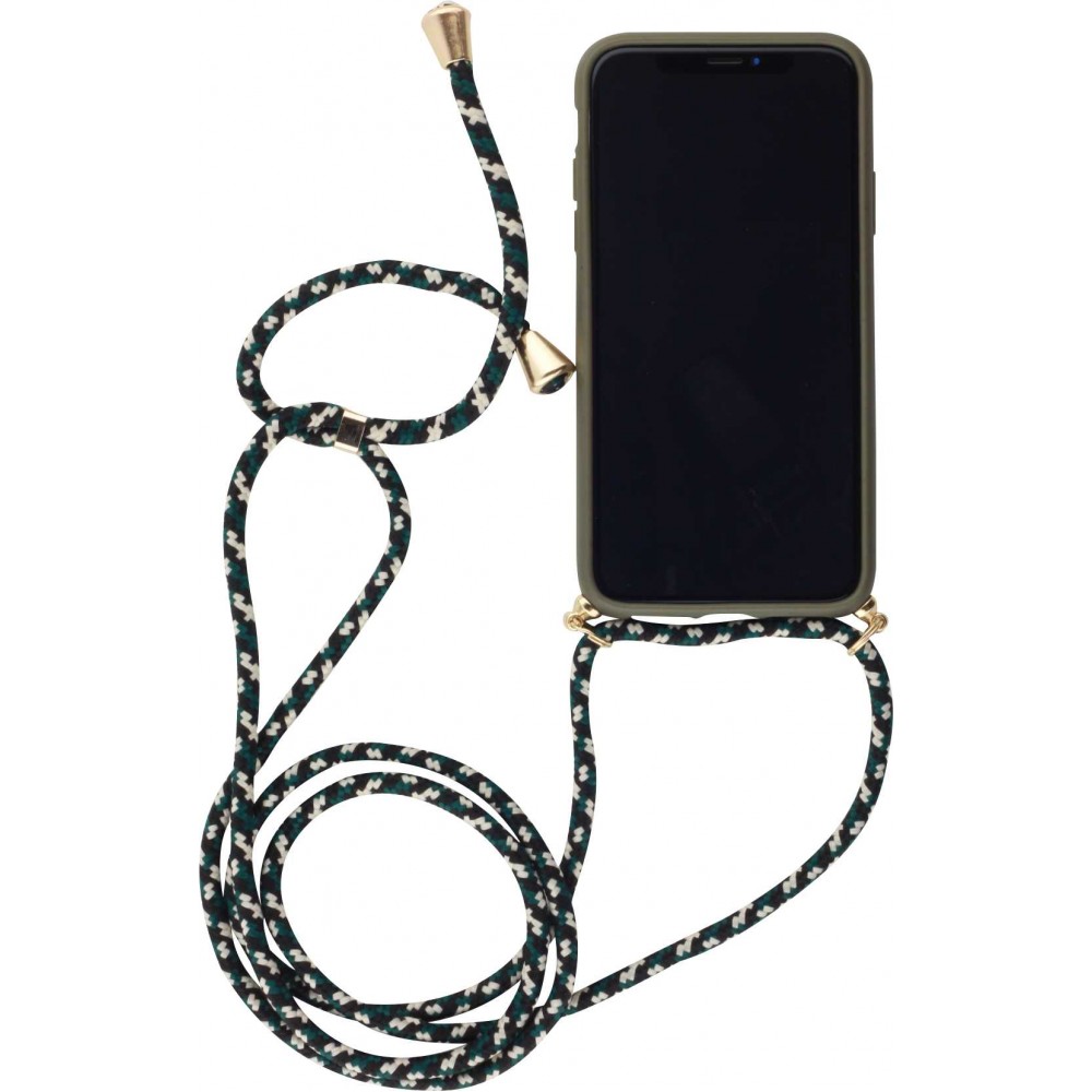 Hülle Samsung Galaxy S24 - Bio Eco-Friendly Vegan mit Handykette Necklace - Dunkelgrün