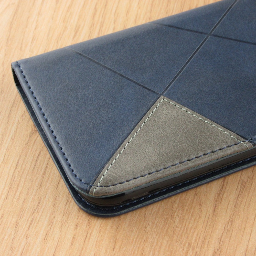 Coque iPhone 17e / 16e - Flip Géometrique - Bleu