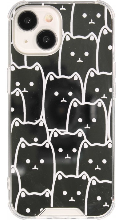 iPhone 12 / 12 Pro Case H&uuml;lle - Gummi Bumper Katzen Spiegel - Transparent