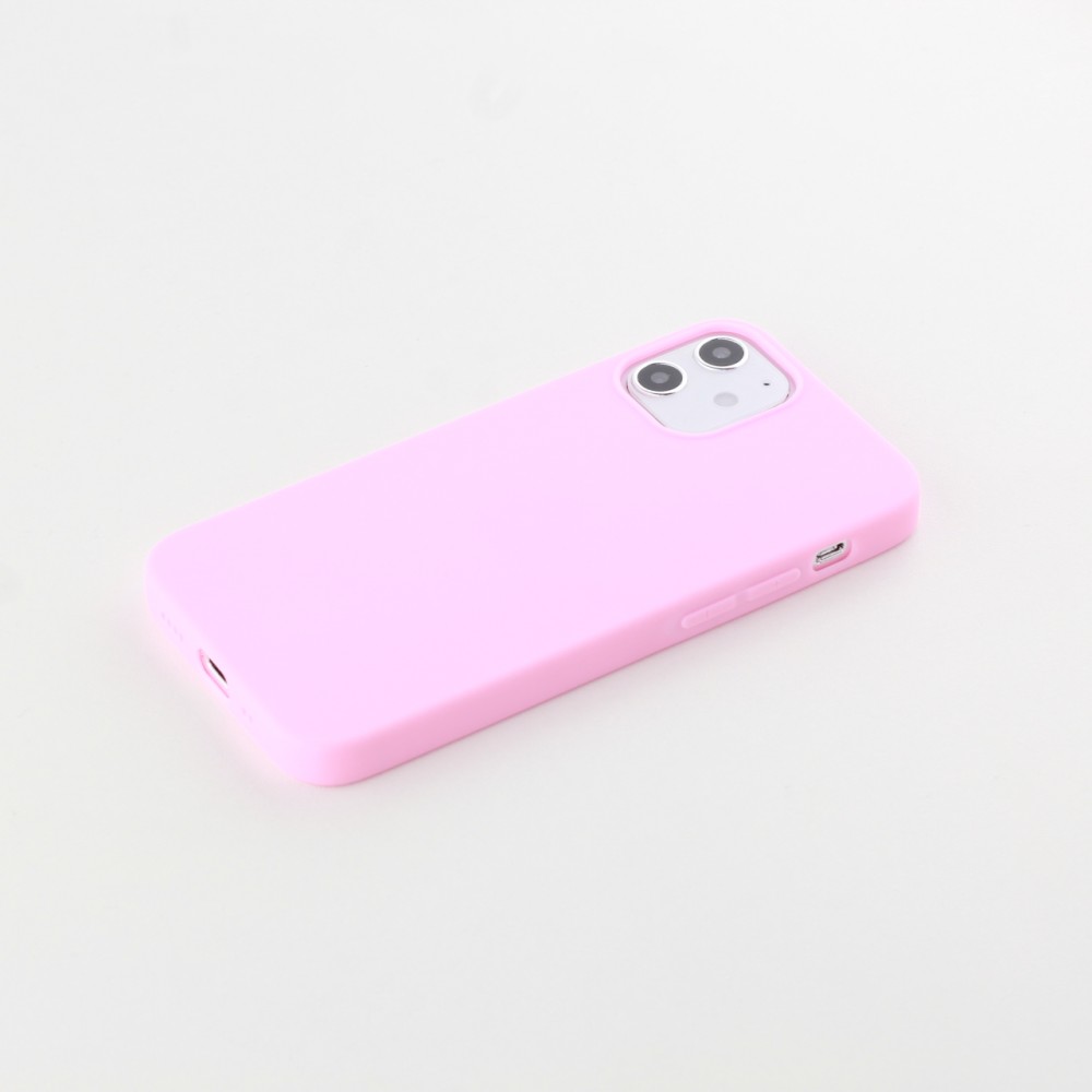 Coque iPhone 12 / 12 Pro - Silicone Mat - Rose foncé