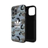 iPhone 12 Pro Max Case Hülle - Adidas lackiertes Gel Camouflage mit weißem Logoaufdruck - Blau grau