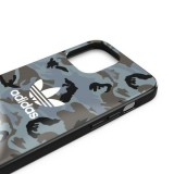 iPhone 12 Pro Max Case Hülle - Adidas lackiertes Gel Camouflage mit weißem Logoaufdruck - Blau grau
