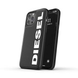 Coque iPhone 12 Pro Max - Diesel similicuir avec logo embossé - Noir