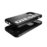 Coque iPhone 12 Pro Max - Diesel similicuir avec logo embossé - Noir