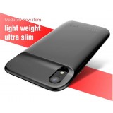 Coque iPhone 15 Pro Max / iPhone 15 Plus - Gel silicone chargeur power bank 5000mAh intégré - Noir