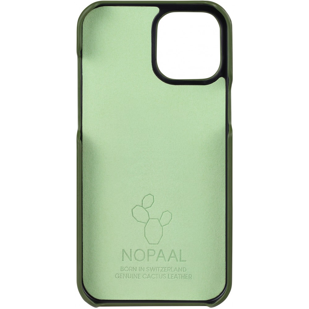 Coque iPhone 13 Pro Max - NOPAAL cuir de cactus vegan vert pampa