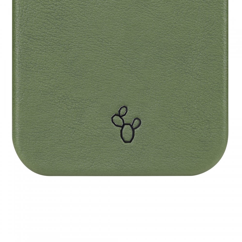 Coque iPhone 13 Pro Max - NOPAAL cuir de cactus vegan vert pampa