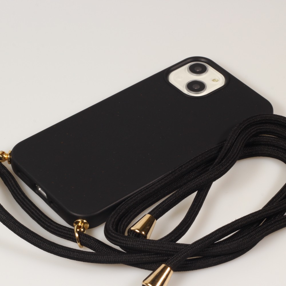 Coque Samsung Galaxy S24 - Bio Eco-Friendly nature avec cordon collier - Noir