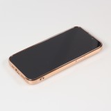 Hülle iPhone 13 - Gummi Bronze mit Ring - Rosa
