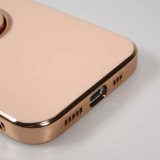 Hülle iPhone 13 - Gummi Bronze mit Ring - Rosa