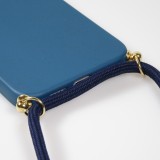 iPhone 13 Pro Case Hülle - Bio Eco-Friendly Vegan mit Handykette Necklace blau