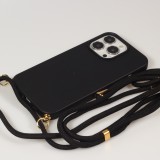 iPhone 15 Pro Max Case Hülle - Bio Eco-Friendly Vegan mit Handykette Necklace - Schwarz
