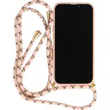 Coque iPhone 16 Pro Max - Bio Eco-Friendly nature avec cordon collier - Rose