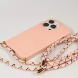Coque iPhone 16 Pro Max - Bio Eco-Friendly nature avec cordon collier - Rose