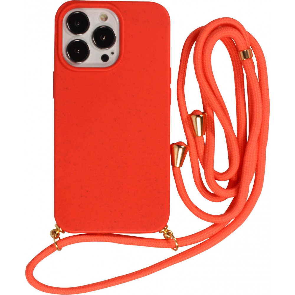 Samsung Galaxy S24 Case Hülle - Bio Eco-Friendly Vegan mit Handykette Necklace - Rot