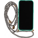 iPhone 16 Pro Max Case Hülle - Bio Eco-Friendly Vegan mit Handykette Necklace - Türkis