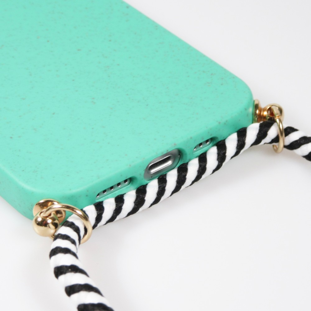 iPhone 16 Pro Max Case Hülle - Bio Eco-Friendly Vegan mit Handykette Necklace - Türkis