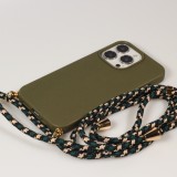 Coque iPhone 16 Pro - Bio Eco-Friendly nature avec cordon collier - Vert foncé