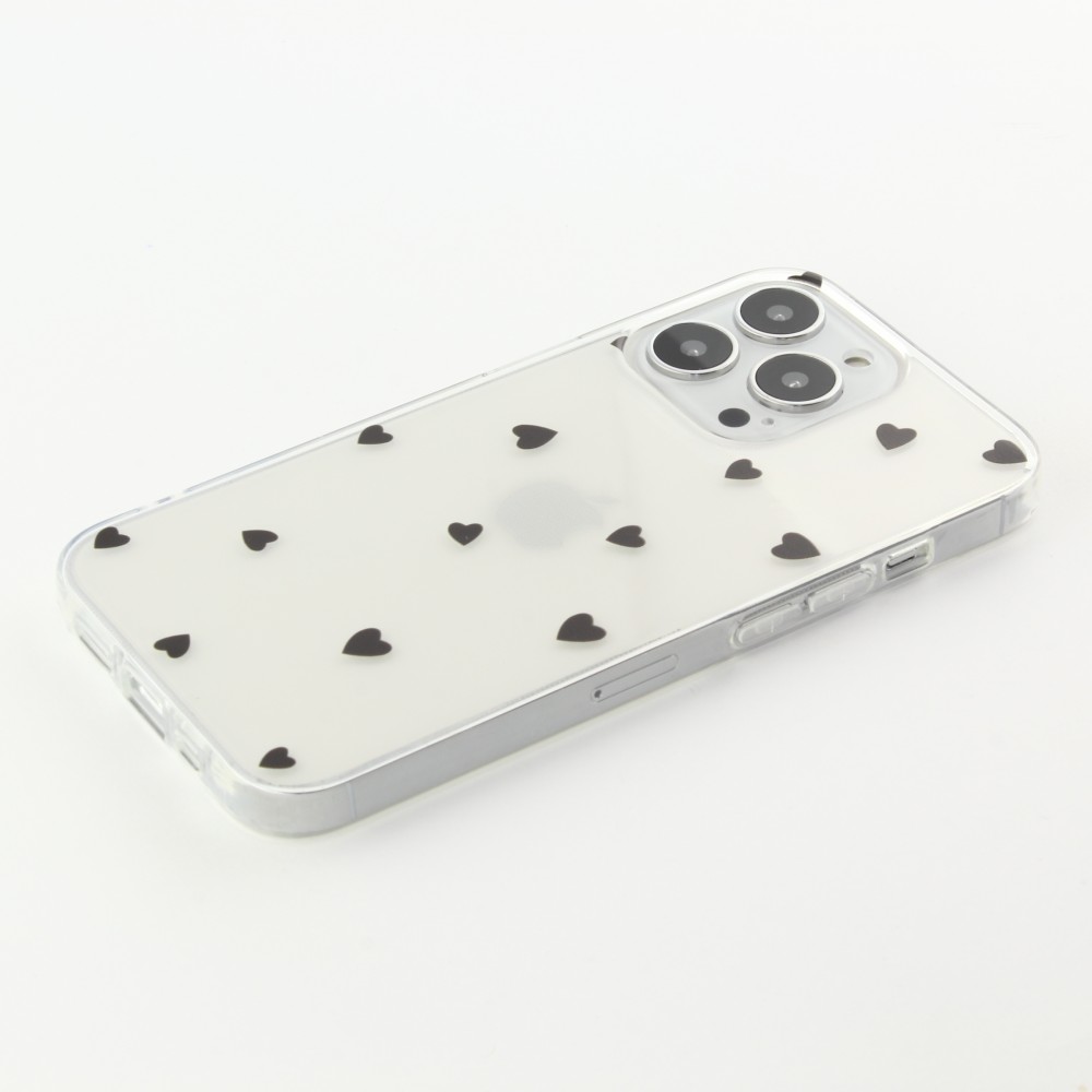 Coque Samsung Galaxy S26 - Gel petit coeur transparent - Noir
