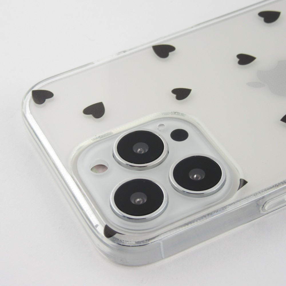 Coque Samsung Galaxy S26 - Gel petit coeur transparent - Noir