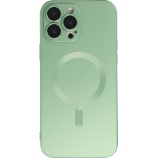 Coque iPhone 15 Pro - Gel souple avec vitre de protection caméra MagSafe - Vert