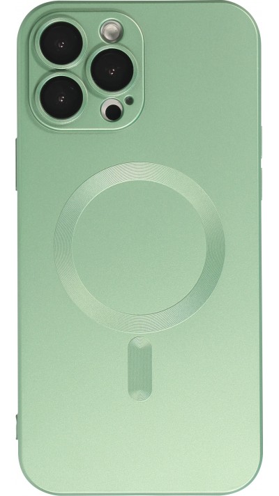 Coque iPhone 13 Pro Max - Gel souple avec vitre de protection caméra MagSafe - Vert