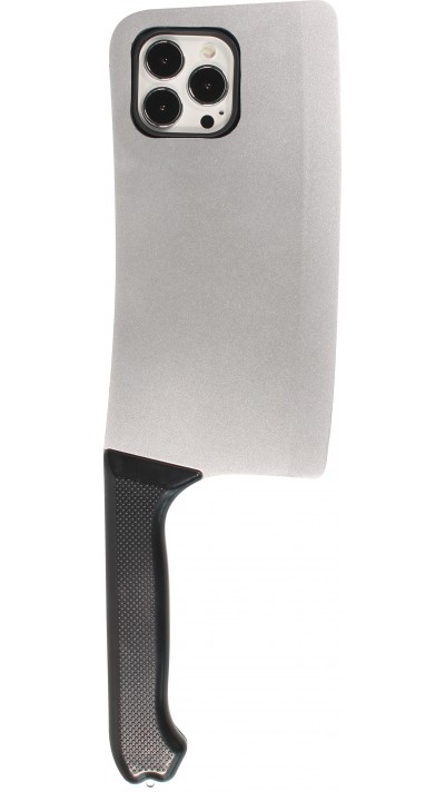 iPhone 13 Pro Max Case Hülle - Grosses Küchenmesser mit Griff - Silber